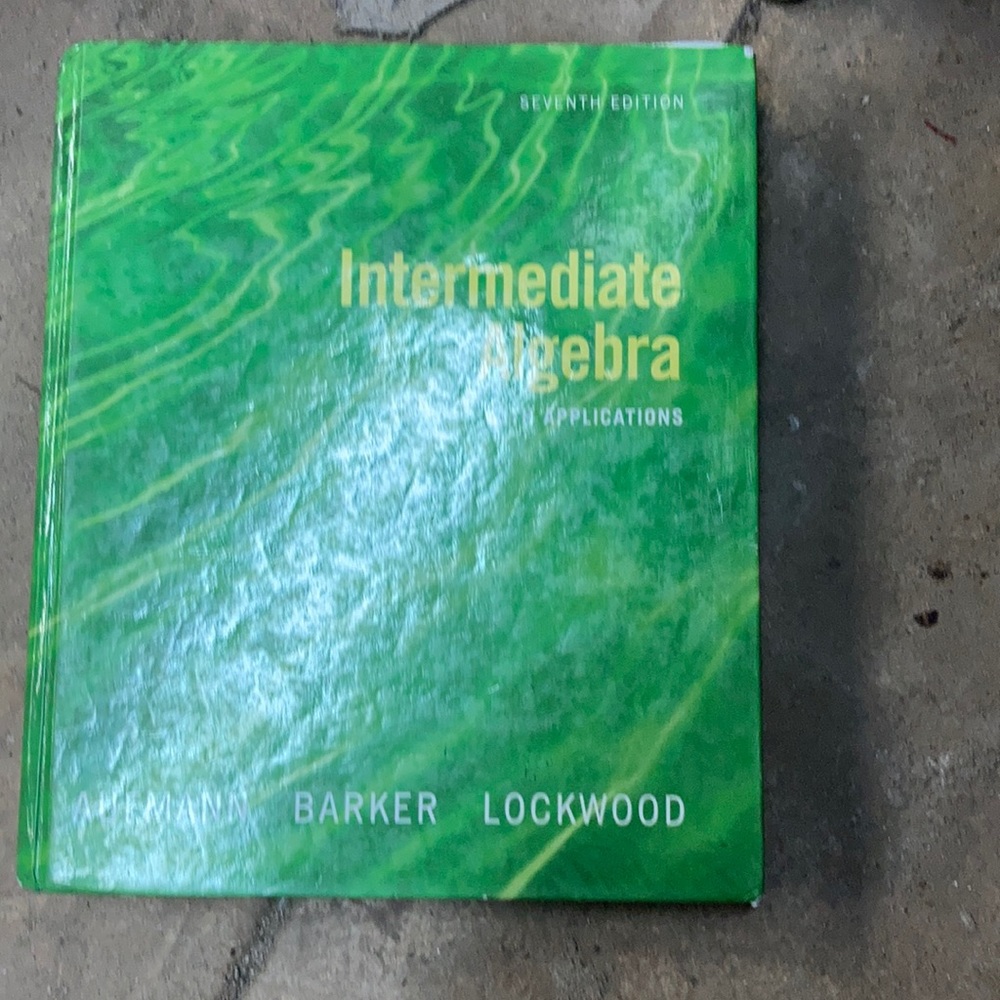 Intermediate Algebra with applications